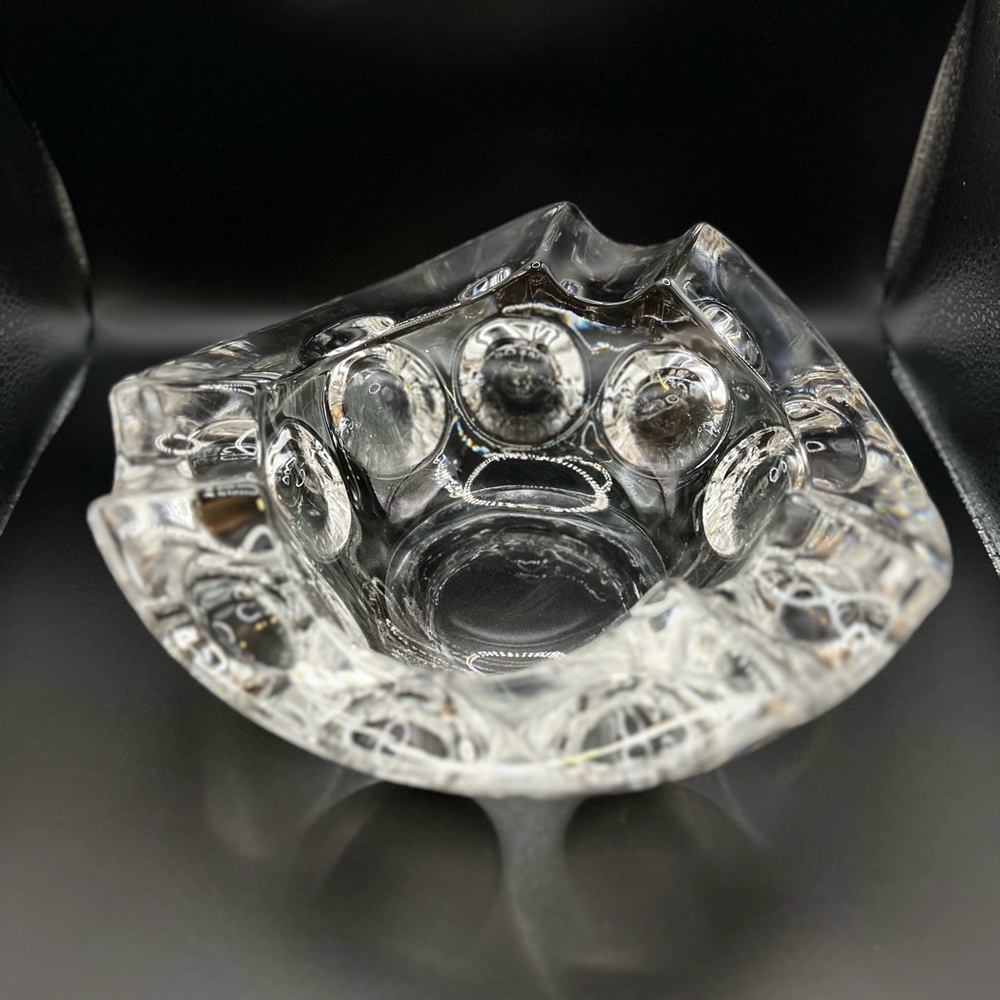 Rounded Triangle Crystal Dish / Cigar Ashtray